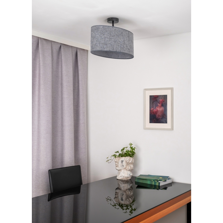 Duolla - Żyrandol natynkowy OVAL 1xE27/15W/230V szary
