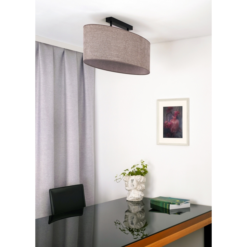 Duolla - Żyrandol natynkowy OVAL 2xE27/15W/230V brązowy
