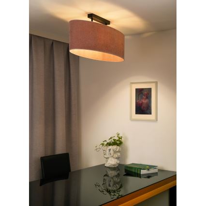 Duolla - Żyrandol natynkowy OVAL 2xE27/15W/230V różowy