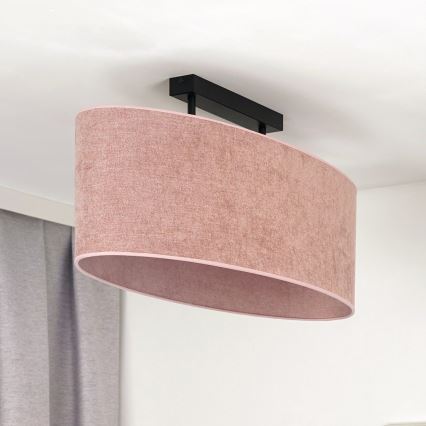 Duolla - Żyrandol natynkowy OVAL 2xE27/15W/230V różowy