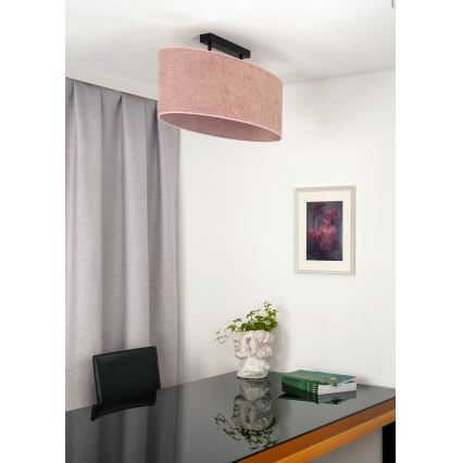 Duolla - Żyrandol natynkowy OVAL 2xE27/15W/230V różowy
