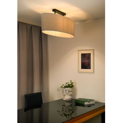 Duolla - Żyrandol natynkowy OVAL 2xE27/15W/230V szary