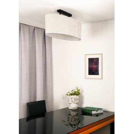 Duolla - Żyrandol natynkowy OVAL 2xE27/15W/230V szary