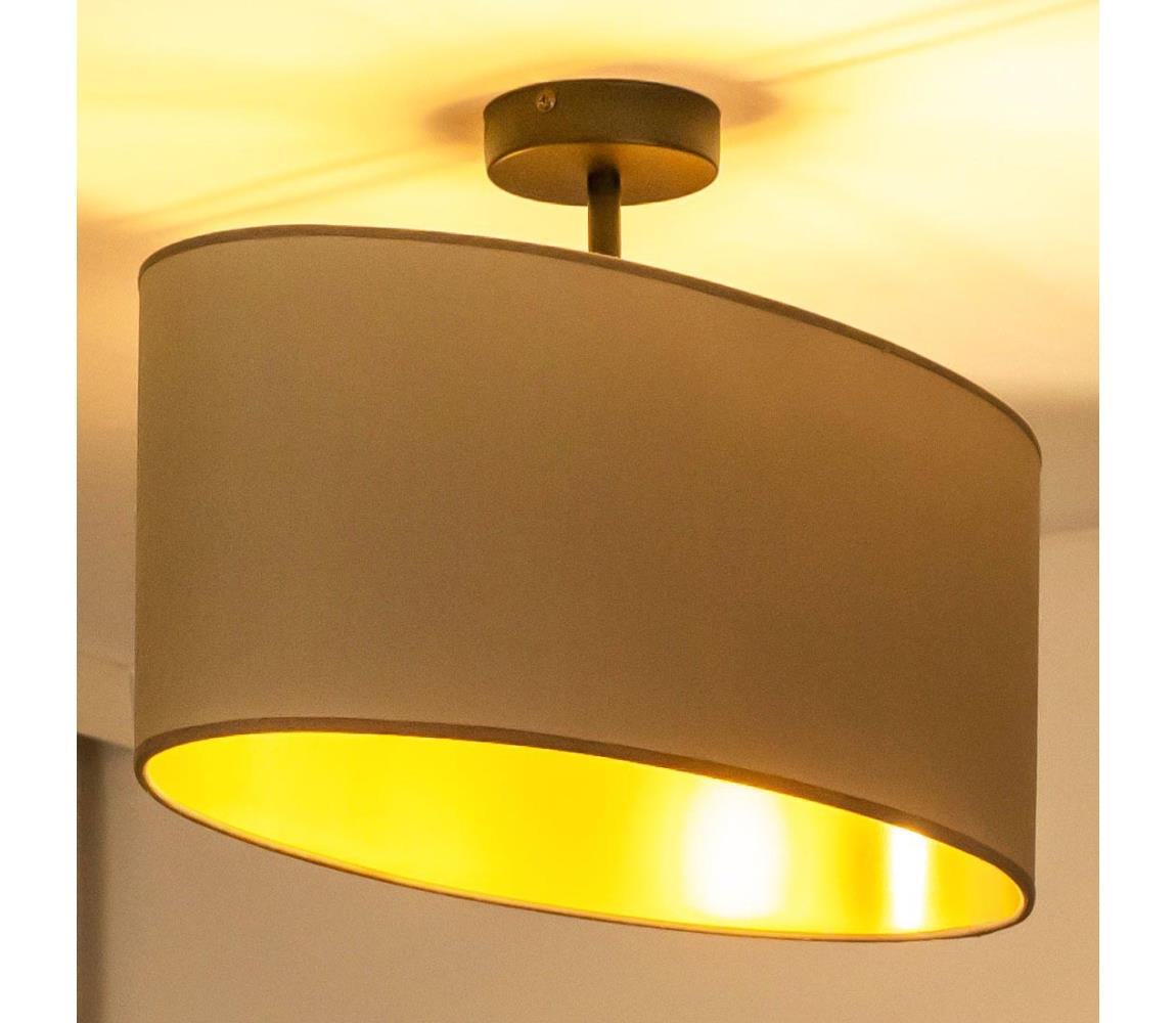 - Żyrandol natynkowy OVAL VEGAN 1xE27/15W/230V beżowy