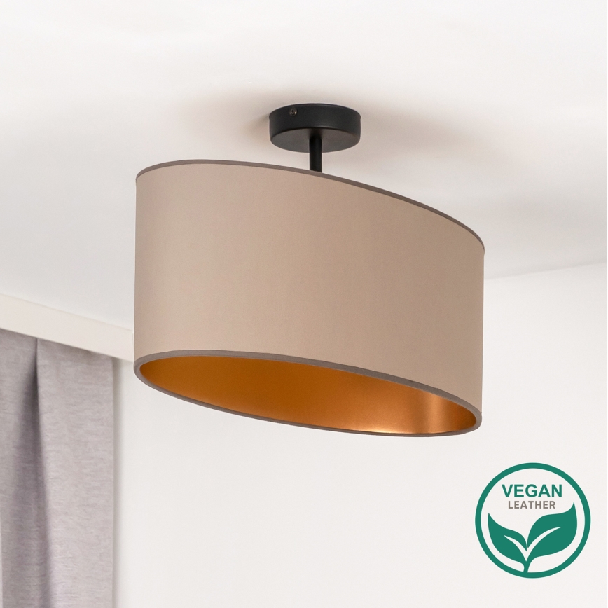 Duolla - Żyrandol natynkowy OVAL VEGAN 1xE27/15W/230V beżowy