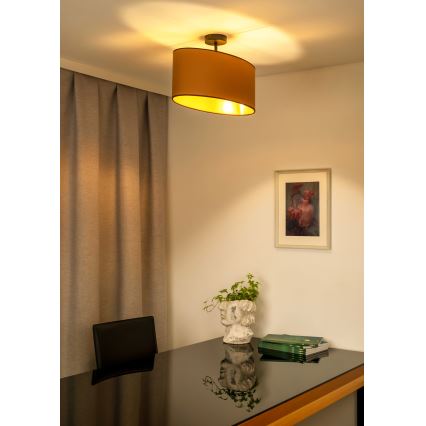 Duolla - Żyrandol natynkowy OVAL VEGAN 1xE27/15W/230V brązowy