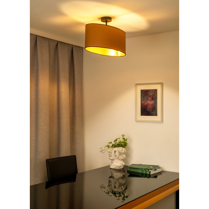 Duolla - Żyrandol natynkowy OVAL VEGAN 1xE27/15W/230V brązowy