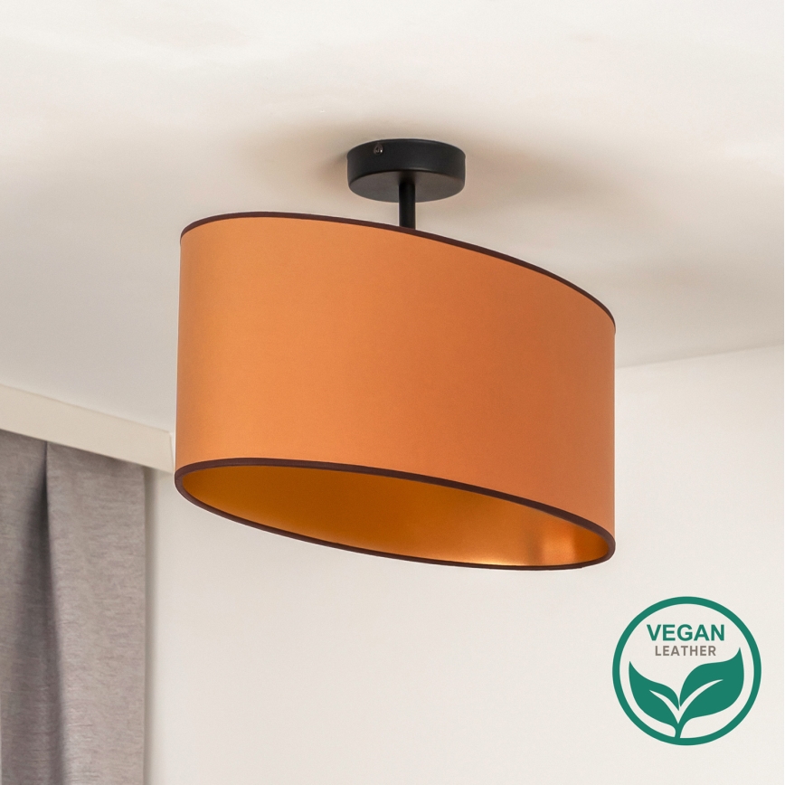 Duolla - Żyrandol natynkowy OVAL VEGAN 1xE27/15W/230V brązowy