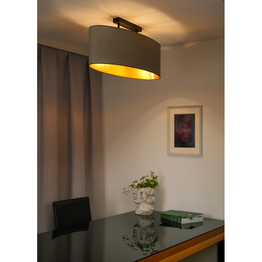 Duolla - Żyrandol natynkowy OVAL VEGAN 2xE27/15W/230V beżowy