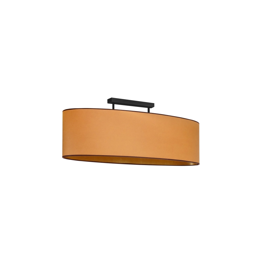 Duolla - Żyrandol natynkowy OVAL VEGAN 2xE27/15W/230V brązowy