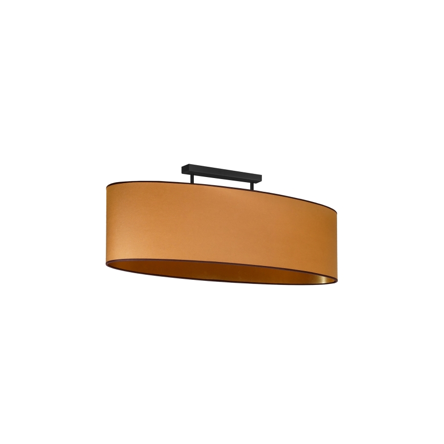 Duolla - Żyrandol natynkowy OVAL VEGAN 2xE27/15W/230V brązowy