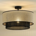 Duolla - Żyrandol natynkowy RATTAN YUTE 1xE27/15W/230V śr. 45 cm kremowy/czarny