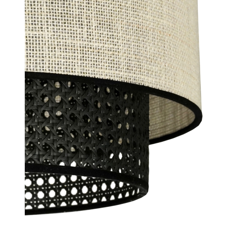 Duolla - Żyrandol natynkowy RATTAN YUTE 1xE27/15W/230V śr. 45 cm kremowy/czarny