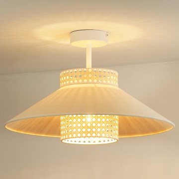 Duolla - Żyrandol natynkowy RIO RATTAN 1xE27/15W/230V śr. 45 cm beżowy/rattan