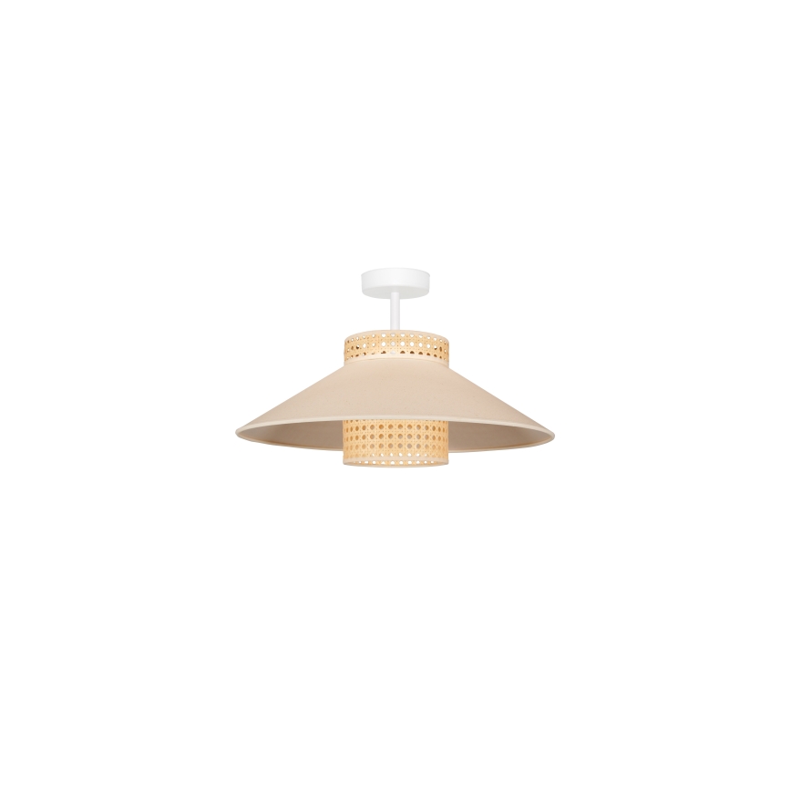 Duolla - Żyrandol natynkowy RIO RATTAN 1xE27/15W/230V śr. 45 cm beżowy/rattan