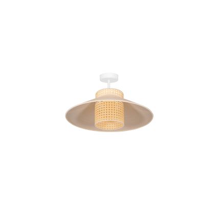 Duolla - Żyrandol natynkowy RIO RATTAN 1xE27/15W/230V śr. 45 cm beżowy/rattan