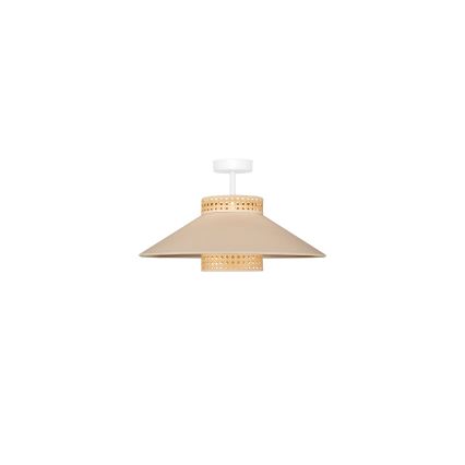Duolla - Żyrandol natynkowy RIO RATTAN 1xE27/15W/230V śr. 45 cm beżowy/rattan