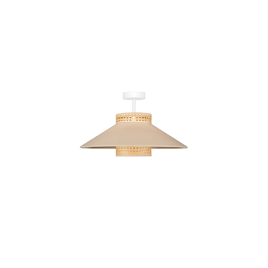 Duolla - Żyrandol natynkowy RIO RATTAN 1xE27/15W/230V śr. 45 cm beżowy/rattan