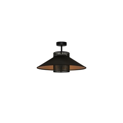 Duolla - Żyrandol natynkowy RIO RATTAN 1xE27/15W/230V śr. 45 cm czarny/złoty