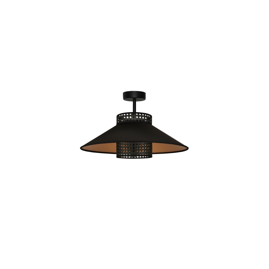 Duolla - Żyrandol natynkowy RIO RATTAN 1xE27/15W/230V śr. 45 cm czarny/złoty