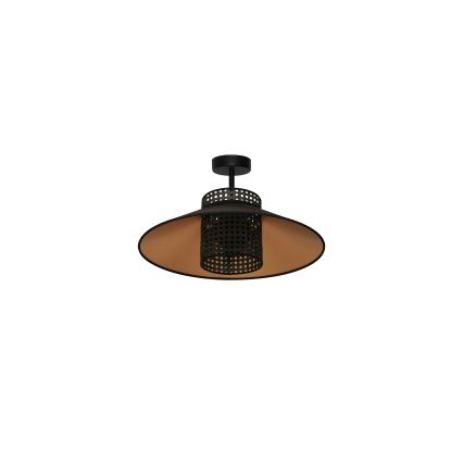 Duolla - Żyrandol natynkowy RIO RATTAN 1xE27/15W/230V śr. 45 cm czarny/złoty