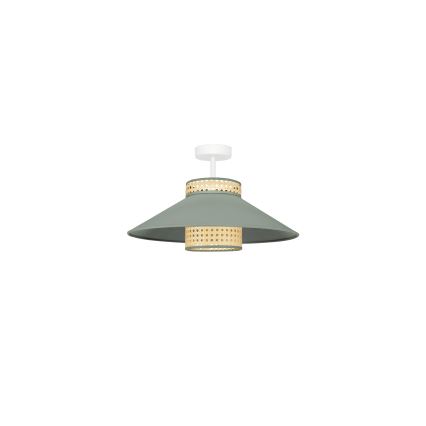 Duolla - Żyrandol natynkowy RIO RATTAN 1xE27/15W/230V śr. 45 cm zielony/rattan