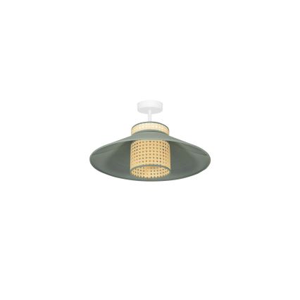 Duolla - Żyrandol natynkowy RIO RATTAN 1xE27/15W/230V śr. 45 cm zielony/rattan