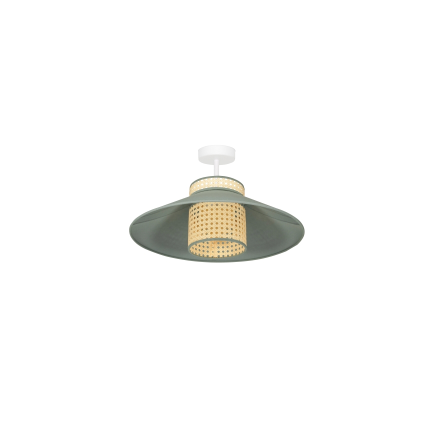Duolla - Żyrandol natynkowy RIO RATTAN 1xE27/15W/230V śr. 45 cm zielony/rattan