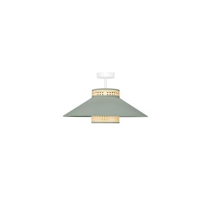 Duolla - Żyrandol natynkowy RIO RATTAN 1xE27/15W/230V śr. 45 cm zielony/rattan