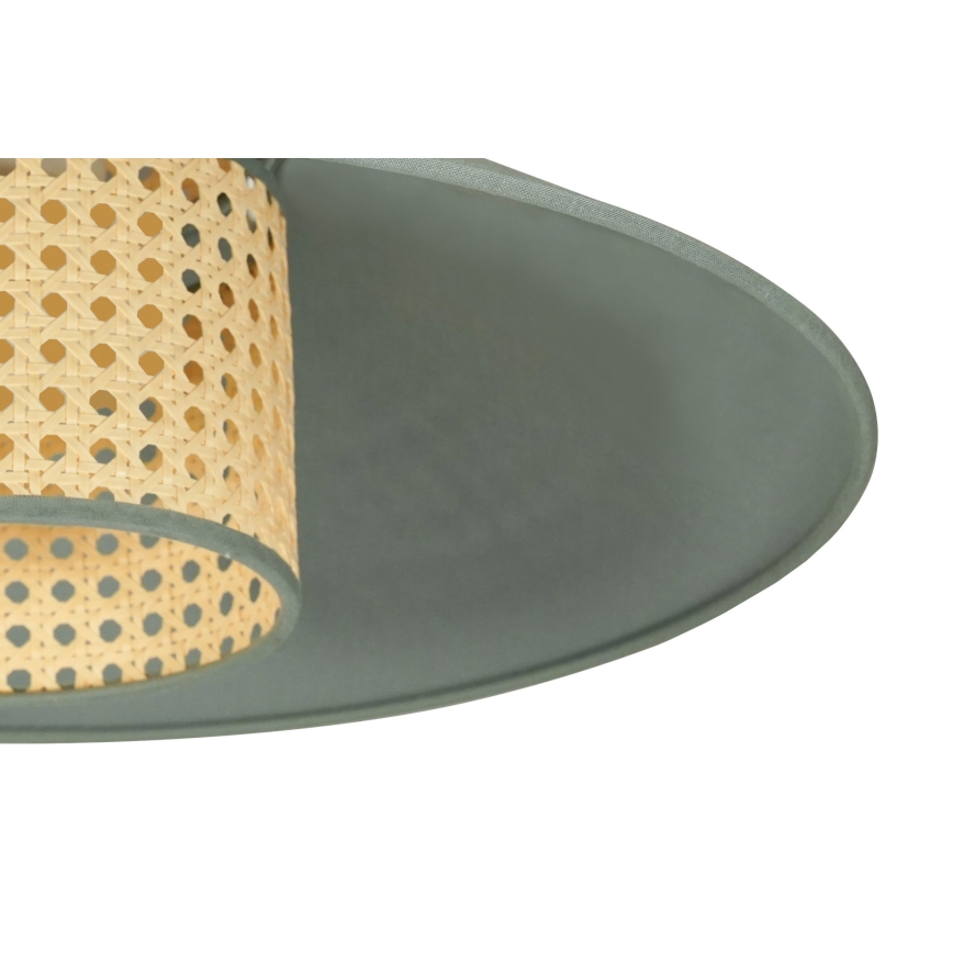 Duolla - Żyrandol natynkowy RIO RATTAN 1xE27/15W/230V śr. 45 cm zielony/rattan