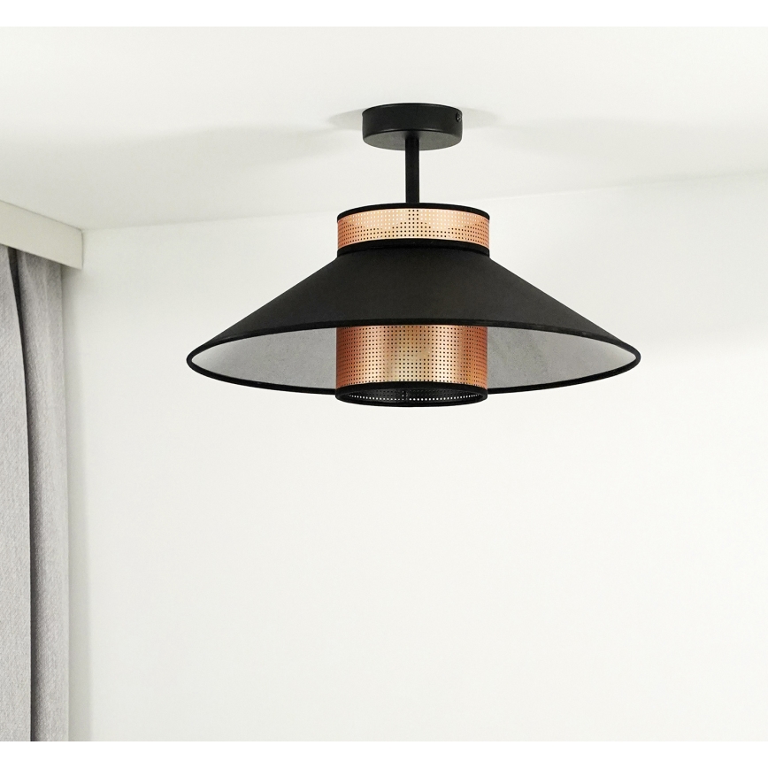 Duolla - Żyrandol natynkowy RIO SHINY 1xE27/15W/230V śr. 45 cm czarny/miedziany