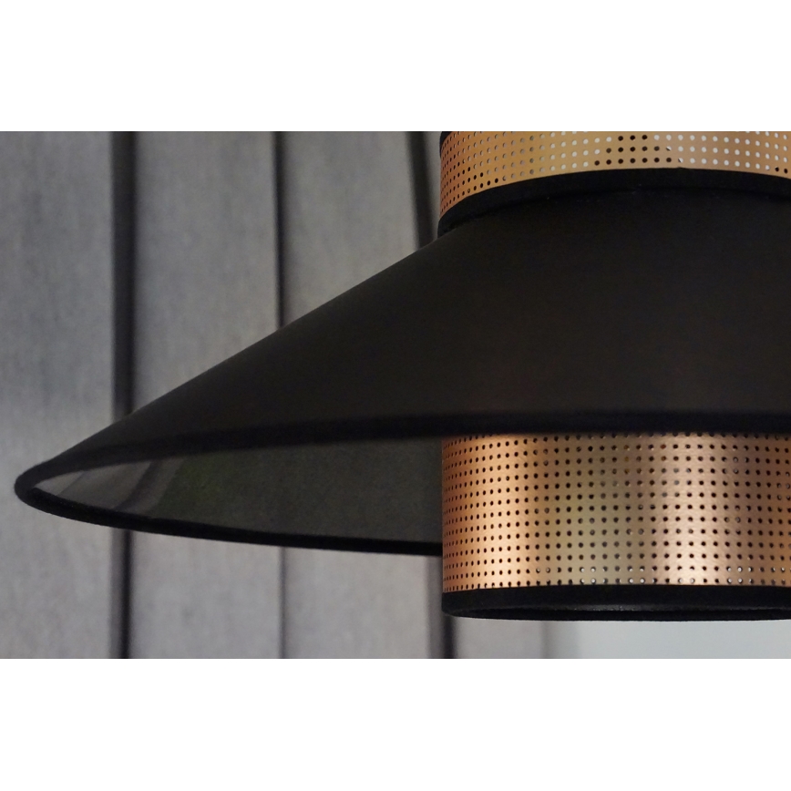 Duolla - Żyrandol natynkowy RIO SHINY 1xE27/15W/230V śr. 45 cm czarny/miedziany