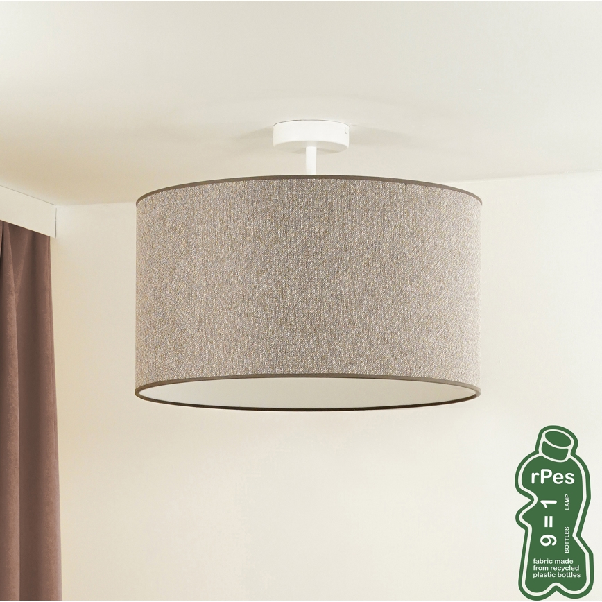 Duolla - Żyrandol natynkowy ROLLER ECO RECYCLING 1xE27/15W/230V śr. 45 cm brązowy