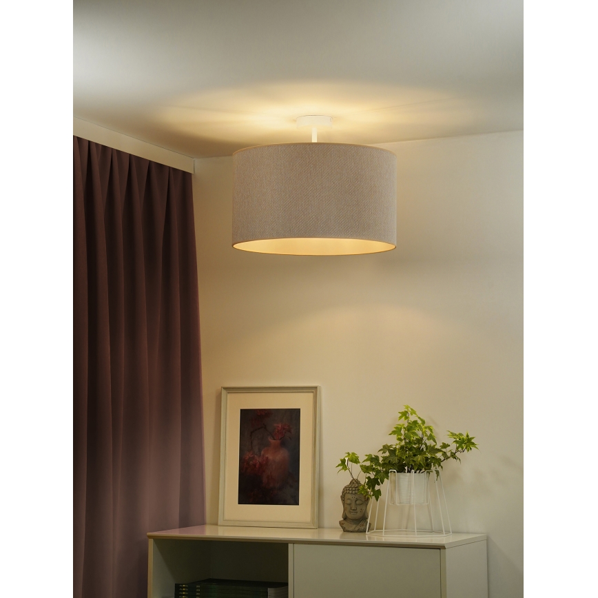 Duolla - Żyrandol natynkowy ROLLER ECO RECYCLING 1xE27/15W/230V śr. 45 cm kremowy