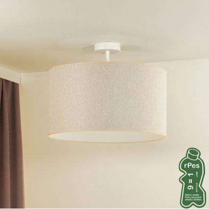 Duolla - Żyrandol natynkowy ROLLER ECO RECYCLING 1xE27/15W/230V śr. 45 cm kremowy