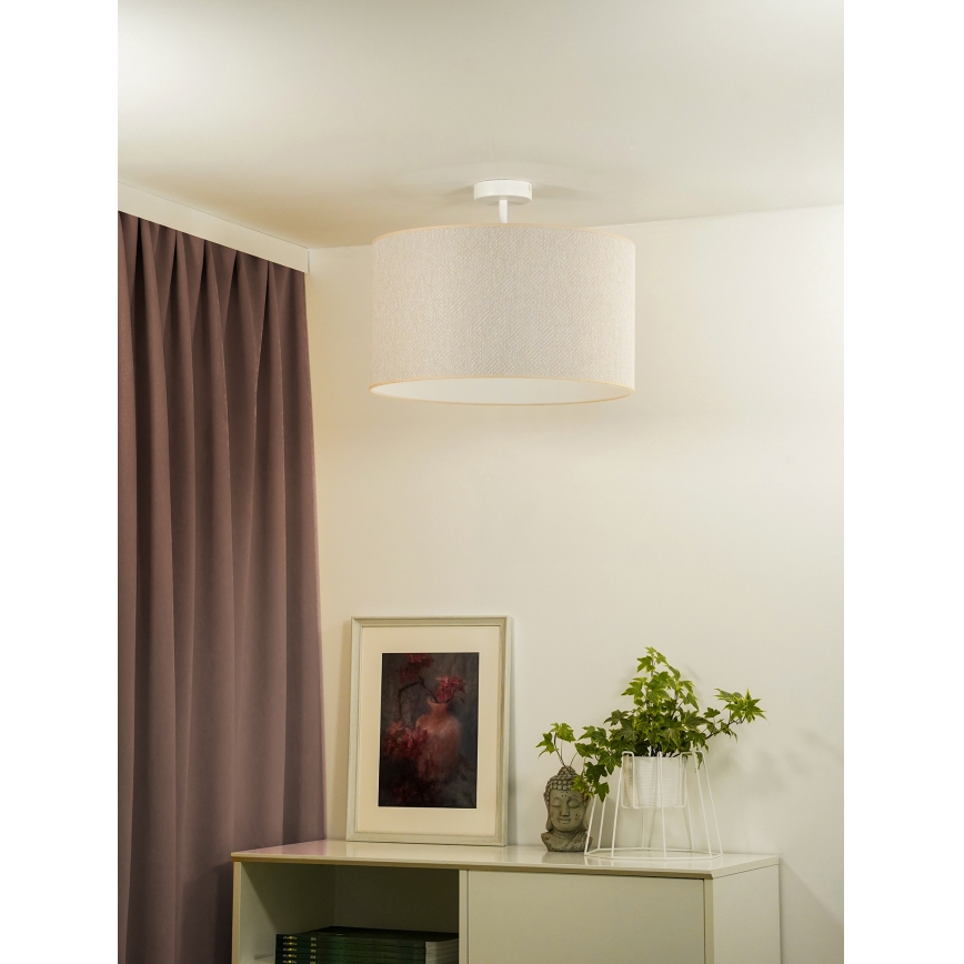 Duolla - Żyrandol natynkowy ROLLER ECO RECYCLING 1xE27/15W/230V śr. 45 cm kremowy