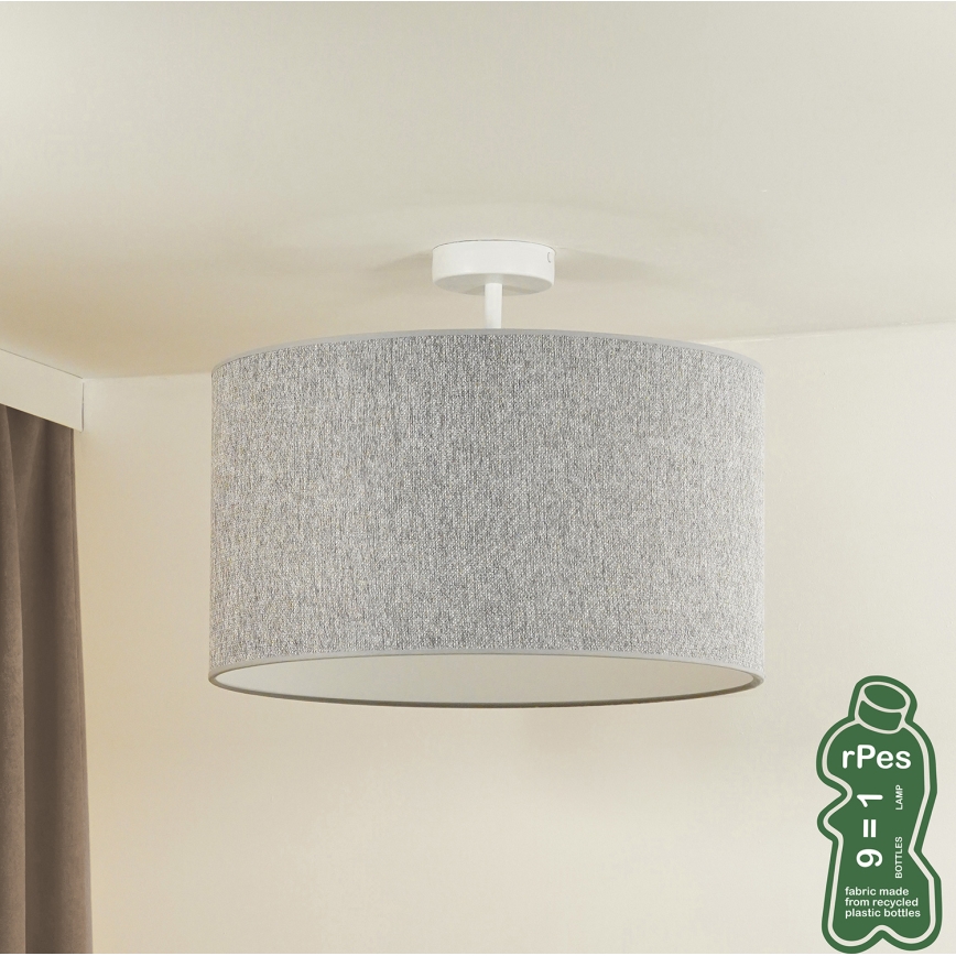 Duolla - Żyrandol natynkowy ROLLER ECO RECYCLING 1xE27/15W/230V śr. 45 cm szary