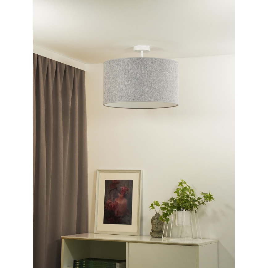 Duolla - Żyrandol natynkowy ROLLER ECO RECYCLING 1xE27/15W/230V śr. 45 cm szary