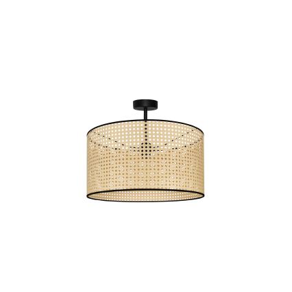 Duolla - Żyrandol natynkowy ROLLER RATTAN 1xE27/15W/230V śr. 45 cm beżowy/czarny