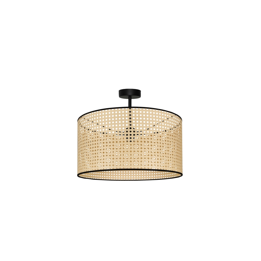Duolla - Żyrandol natynkowy ROLLER RATTAN 1xE27/15W/230V śr. 45 cm beżowy/czarny