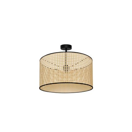 Duolla - Żyrandol natynkowy ROLLER RATTAN 1xE27/15W/230V śr. 45 cm beżowy/czarny
