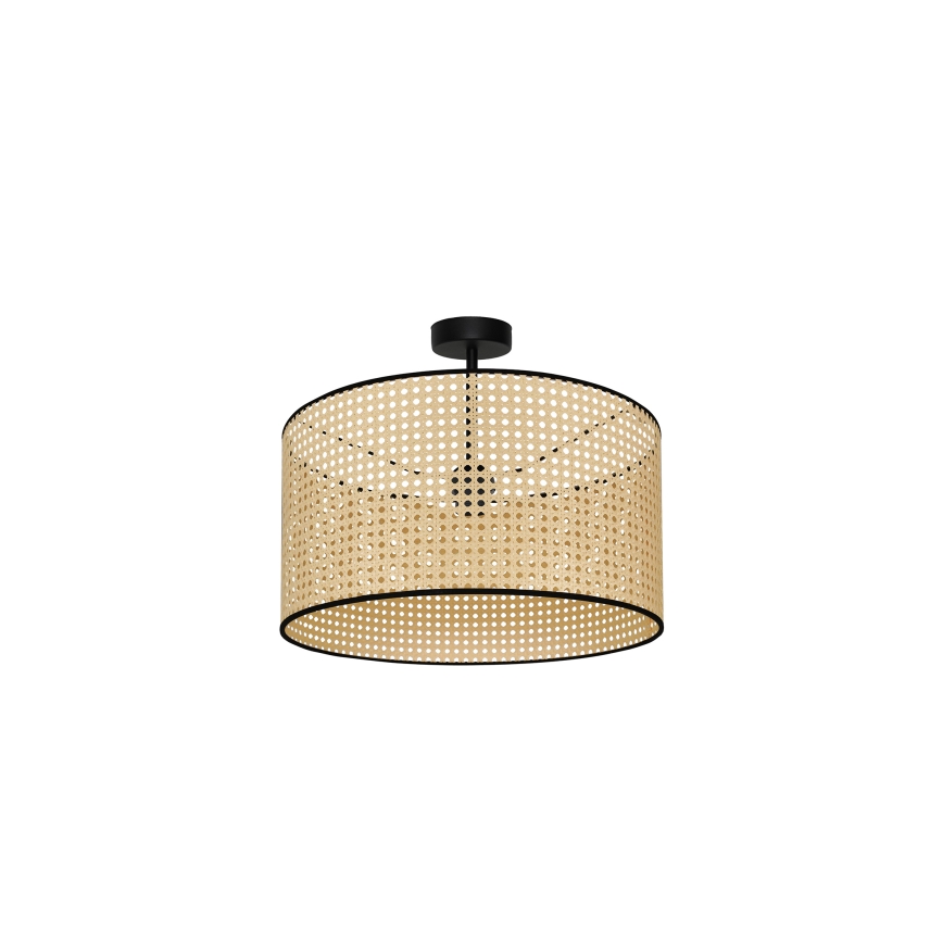 Duolla - Żyrandol natynkowy ROLLER RATTAN 1xE27/15W/230V śr. 45 cm beżowy/czarny
