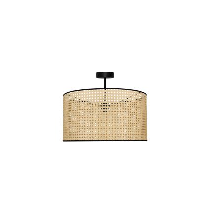 Duolla - Żyrandol natynkowy ROLLER RATTAN 1xE27/15W/230V śr. 45 cm beżowy/czarny