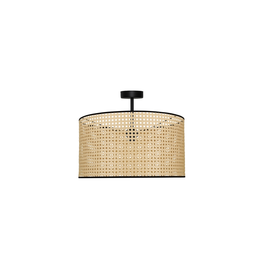 Duolla - Żyrandol natynkowy ROLLER RATTAN 1xE27/15W/230V śr. 45 cm beżowy/czarny