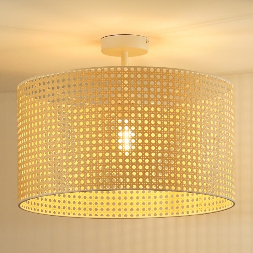 Duolla - Żyrandol natynkowy ROLLER RATTAN 1xE27/15W/230V śr. 45 cm beżowy