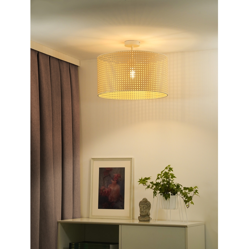 Duolla - Żyrandol natynkowy ROLLER RATTAN 1xE27/15W/230V śr. 45 cm beżowy