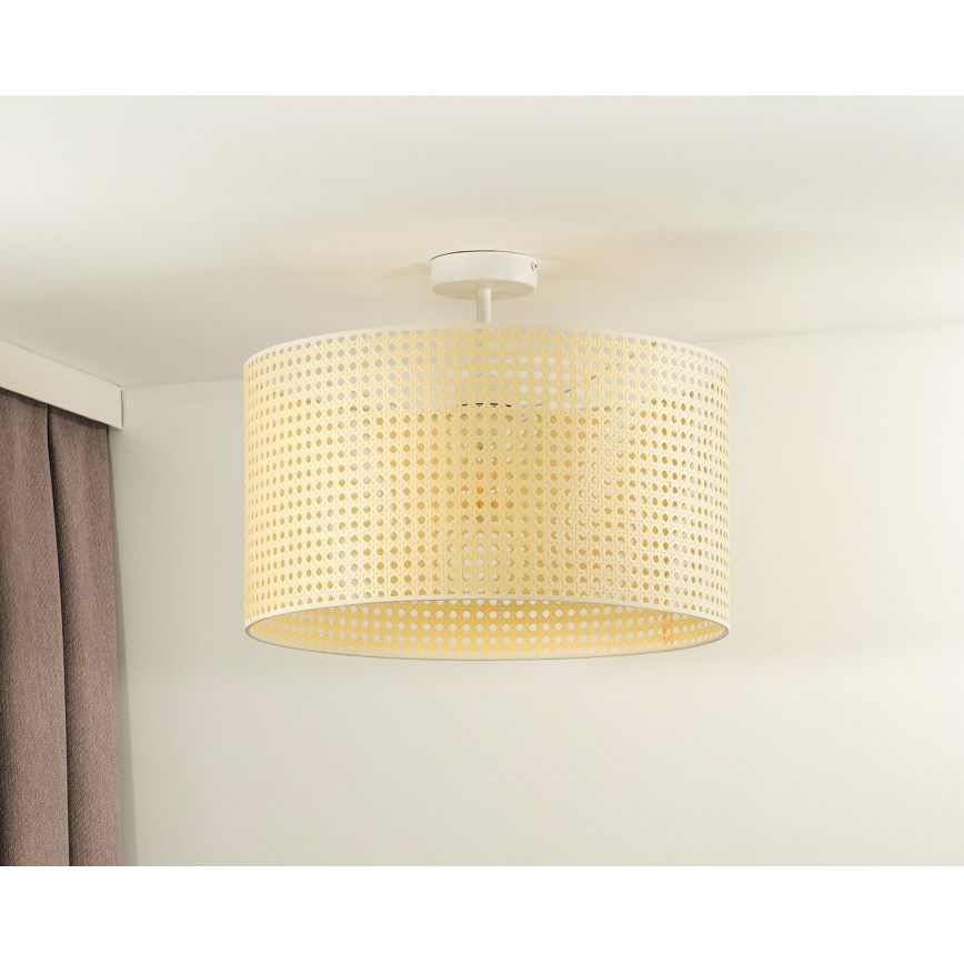 Duolla - Żyrandol natynkowy ROLLER RATTAN 1xE27/15W/230V śr. 45 cm beżowy