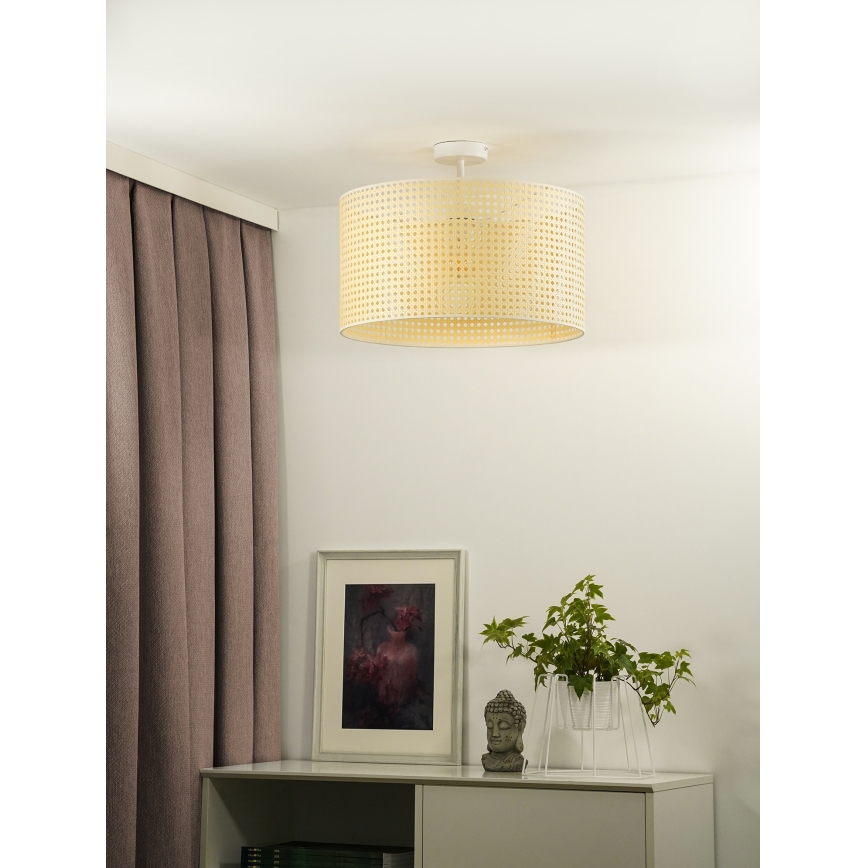 Duolla - Żyrandol natynkowy ROLLER RATTAN 1xE27/15W/230V śr. 45 cm beżowy