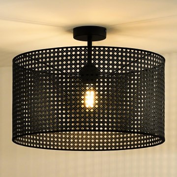 Duolla - Żyrandol natynkowy ROLLER RATTAN 1xE27/15W/230V śr. 45 cm czarny