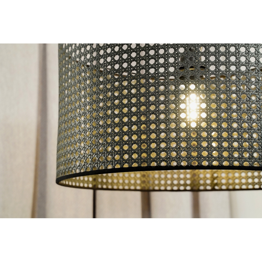 Duolla - Żyrandol natynkowy ROLLER RATTAN 1xE27/15W/230V śr. 45 cm czarny